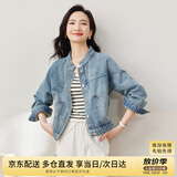 尚都比拉春秋款纯棉牛仔外套短款高级感女装气质休闲百搭上衣 牛仔蓝 S 