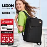 乐上（LEXON）时尚轻便双肩包女14英寸商务笔记本电脑包简约书包旅行包梦幻黑