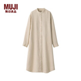 MUJI MUJI 女式 法国亚麻水洗 立领连衣裙 原色 M