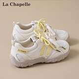 拉夏贝尔（La Chapelle）女鞋休闲鞋新款轻便透气薄款潮流百搭运动鞋女 柠檬黄    37   