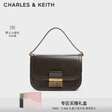 CHARLES&KEITH复古翻盖金属扣豆腐包单肩包小方包包女包520礼物CK2-80782444