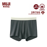MUJI男式 莱赛尔 前封口 平角内裤 裤头四角裤 深灰色 5A 1条 L （175/88A）