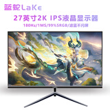 蓝蛇（LAKE）显示器24英寸台式电脑显示屏27英寸2K180HZ高清32英寸电竞曲面游戏液晶屏幕 笔记本外置显示器 27英寸 2K180Hz 直面黑色