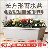德沃多霍伦种菜花盆大号(灰色)家庭育苗盆长方形种植多肉箱阳台种菜箱