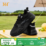 361°运动鞋男春夏季厚底增高黑色通勤休闲跑步老爹鞋子男672426763F-4