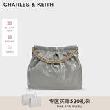 CHARLES&KEITH子母链条大容量流浪包托特包单肩斜挎包女包礼物CK2-40671449 【L号】Grey灰色 L