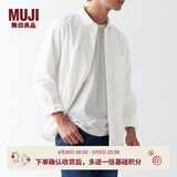 MUJI 男式 法兰绒 衬衫 男士长袖衬衣外套 休闲纯棉全棉 ACA77C1A 米白色 XL (180/104A)