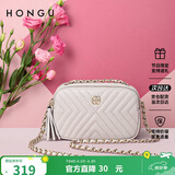 红谷女士包包斜挎包菱格链条包牛皮单肩包流苏包小包  生日礼物送女友