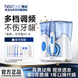惠齿（h2ofloss）冲牙器静音清洁家用口腔牙齿洗牙机电动洁牙机器水牙线台式洗牙机冲牙器美牙仪送礼品 纯白 12支喷头 HF-8