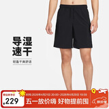 耐克（NIKE）男运动短裤 夏季梭织短裤休闲裤 跑步速干 DV9331-010 黑 S
