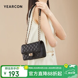 意尔康包包女包菱格链条包斜挎小方包单肩包包女款2026年黑母亲节礼物