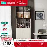 林氏家居原林氏木业现代简约靠墙餐边柜家用厨房收纳储物立柜酒柜子MF3T 【月牙白+灰色】MF3T-A餐边柜