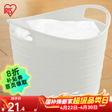 爱丽思（IRIS） 脏衣篓浴室大号脏衣篓塑料洗衣篮装脏衣服污衣篮子桶收纳筐衣篮 24升 白色密闭【2-3人适用】