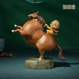 铜师傅《马上封侯》客厅 桌面 铜马摆件 家居装饰工艺品