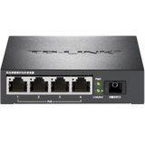 普联（TP-LINK）百兆单模单纤光纤收发器SC一光四电20公里光电转换器企业级4口poe供电交换机 TL-FC114PB