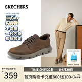 斯凯奇（Skechers）男士商务鞋夏季闪穿一脚蹬德比鞋通勤休闲鞋