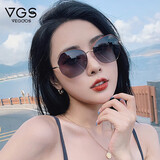威古氏（VEGOOS）太阳镜女街拍金属潮流防紫外线偏光驾驶开车520礼物墨镜女 SY8063