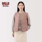 MUJI女式 轻量羽绒便携式背心 马甲马夹女款女装内胆25年冬季BD11EA5A 烟熏粉色 L (165/88A)