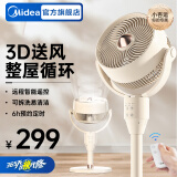 美的（Midea）空气循环扇电风扇家用立式遥控落地扇空调扇涡轮换气扇循环对流3D摇头电扇轻音低噪大风力风扇 【全屋循环 智能遥控】杏色