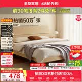 全友家居现代简约高箱储物收纳床主卧1.8米x2米双人大床家具政府补贴 【原木色 | 高脚】床+302床头柜*1 1.5x2米【爆款+性价比超高】