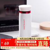 乐扣乐扣（LOCK&LOCK）不锈钢保温杯情侣学生水杯菲特旋转盖轻量杯450ml白红 LHC4131WR