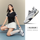 特步女鞋运动休闲鞋巴斯克薄底版复古秋冬透气新款老爹鞋子女