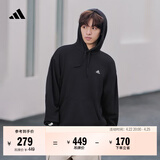 adidas休闲加厚毛圈连帽卫衣套头衫男女秋冬阿迪达斯官方轻运动   黑色   L
