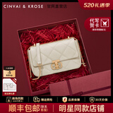 CinvaiKrose官方店小c&k包包女包2026新款斜挎包链条包女生日520送女朋友礼物 米白色Beige【限定礼盒包装】-小号