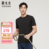 雅戈尔（YOUNGOR）短袖T恤男圆领水柔棉升级版丝柔棉透气舒适精致工艺T恤100%棉面料 VSPC533094AYA黑色 XL