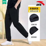 安踏（ANTA）男裤运动裤男秋季新款直筒宽松休闲针织长裤卫裤男士休闲裤男裤子 【店长推荐秋季直筒裤】基础黑 XL /180 适合160-170斤