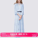 MeetMetro玛依尔法式仙女连衣裙女2026春新款高端气质纯欲风裙子礼服长裙 浅蓝 M