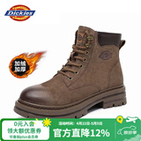 Dickies男士马丁靴高帮时尚男靴工装靴情侣靴男 咖色加绒 42-男款