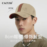 CACUSS帽子男春夏新款纯棉硬顶国风印花鸭舌帽个性潮酷时尚棒球帽男浅卡