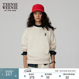 Teenie Weenie小熊秋季简约圆领套头卫衣学院风短款上衣休闲时尚女 乳白色 S (160)