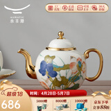 永丰源 国瓷永丰源幸福和鸣陶瓷茶壶散件自由搭配茶漏公道杯中式田园风 2头 茶壶（750ml）
