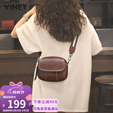 viney牛皮包包女包时尚斜挎小圆包轻奢单肩包生日母亲节礼物实用送妈妈