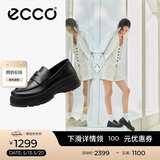 爱步（ECCO）乐福鞋 时尚厚底增高休闲皮鞋女 踪迹30女鞋系列220723 黑色 36