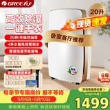 格力（GREE）除湿机抽湿机家用20升/天单间≤40㎡回南天梅雨季除潮防霉干燥干衣机智能控湿24h定时DH20EH
