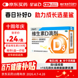 星鲨维生素D滴剂 30粒维生素d3儿童3-12岁1-3岁婴幼儿0-6个月青少年11-17岁促钙吸收京东自营大药房全年龄段可用