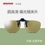 SWANS狮王视太阳镜夹片开车驾驶墨镜近视夹高尔夫钓鱼偏光眼镜日本进口 CP30-0068 钓鱼专用
