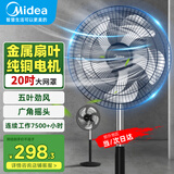 美的（Midea）工业电风扇立式大风量金属扇叶强力商用节能交流定频电扇家用20吋大头扇客厅卧室落地扇 FS45-23A