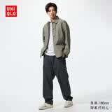 优衣库水洗宽松舒适工装九分裤男装休闲裤起居裤481572 481572/09黑色 S