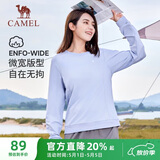 骆驼（CAMEL）长袖圆领套头卫衣女宽松休闲运动打底衫 J23CZ0L5064 晨曦紫 XXL