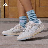 adidas ENTRAP美式校园风运动少年感复古篮球风板鞋男女阿迪达斯   米白色/灰色   40.5