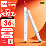 得力（deli）红光PPT翻页笔 白板可书写触控笔 百米远控磁吸收纳 7号电池激光翻页笔  白色MA110