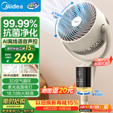 美的（Midea）空气循环扇 电风扇家用立式智能离线语音氛围夜灯净化抗菌换气轻音客厅卧室落地扇