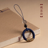 珍格（zhenge） 手机指环扣挂绳短款手腕绳结实耐用中国挂件男女款手工编织手指扣 指环扣【藏蓝色】手机编织挂绳