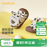 巴拉巴拉童鞋宝宝学步鞋男宝女宝加绒厚靴子秋冬婴儿鞋子高帮防滑 黑白色调00391 19 脚长11.8-12.2/内长13.2