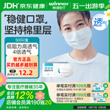 稳健医用外科口罩一次性医用口罩成人儿童夏季薄款透气防尘防花粉过敏 1盒成人款白色（贵在运费，4盒装更划算） 50只/盒