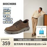 斯凯奇（Skechers）男士商务鞋夏季闪穿一脚蹬德比鞋通勤休闲鞋